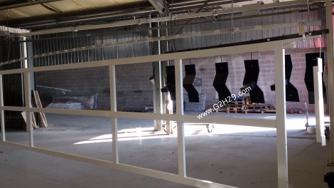 Portail LG6000mm sablage métallisation thermolaquage RAL 9010 Portail LG6000mm sablage métallisation thermolaquage RAL 9010